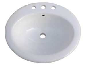 standard oval bathroom topmount sink 